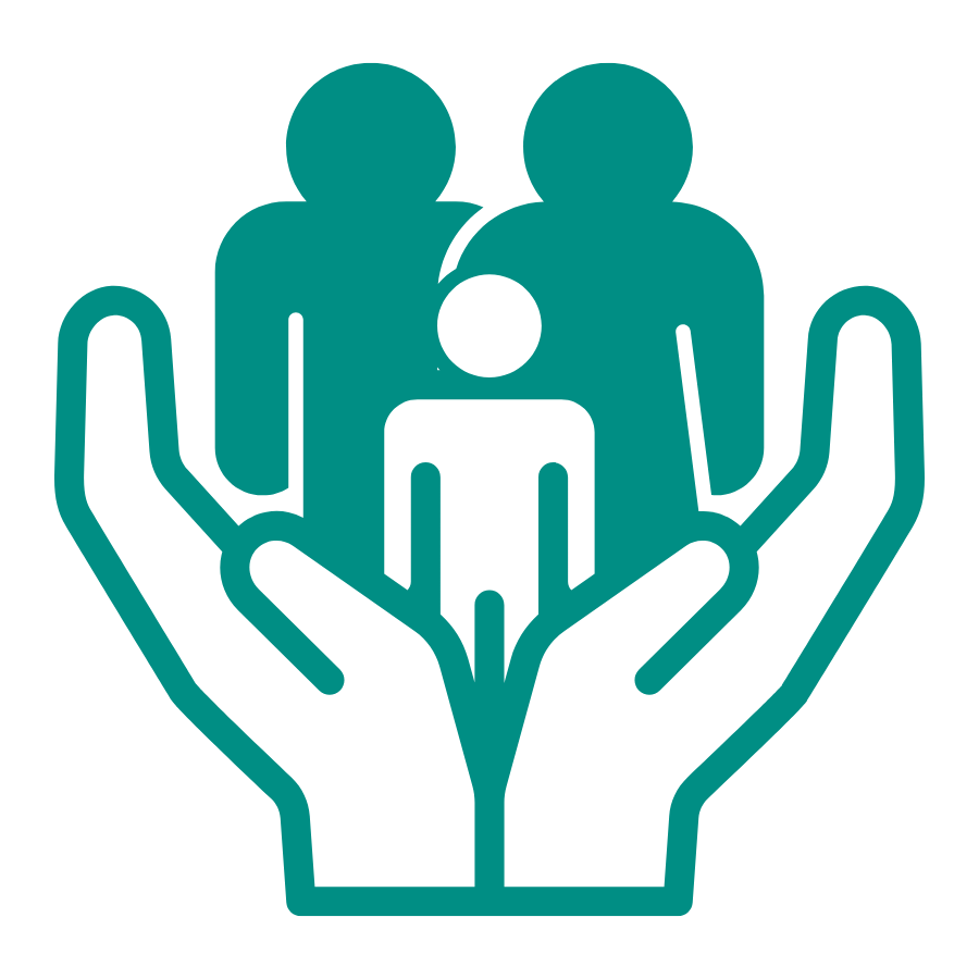 Hands holding people