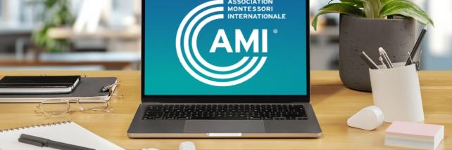 Laptop with AMI logo